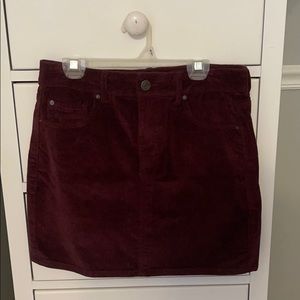 garage burgundy corduroy skirt